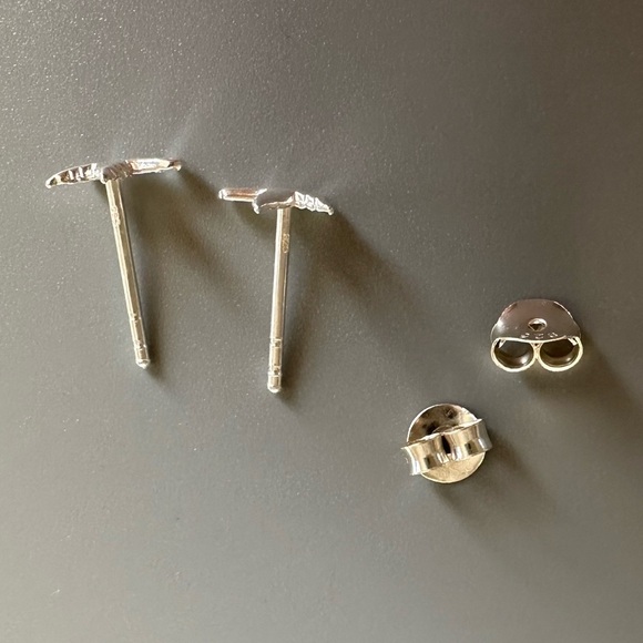 Sterling Silver Tiny Dove Bird Earrings - Picture 6 of 11